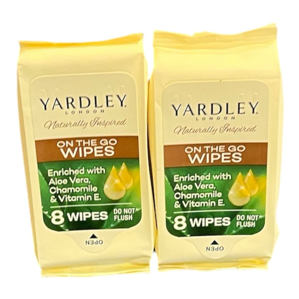 Yardley London On The Go Travel Packpack Purse Wipes 2 Packs